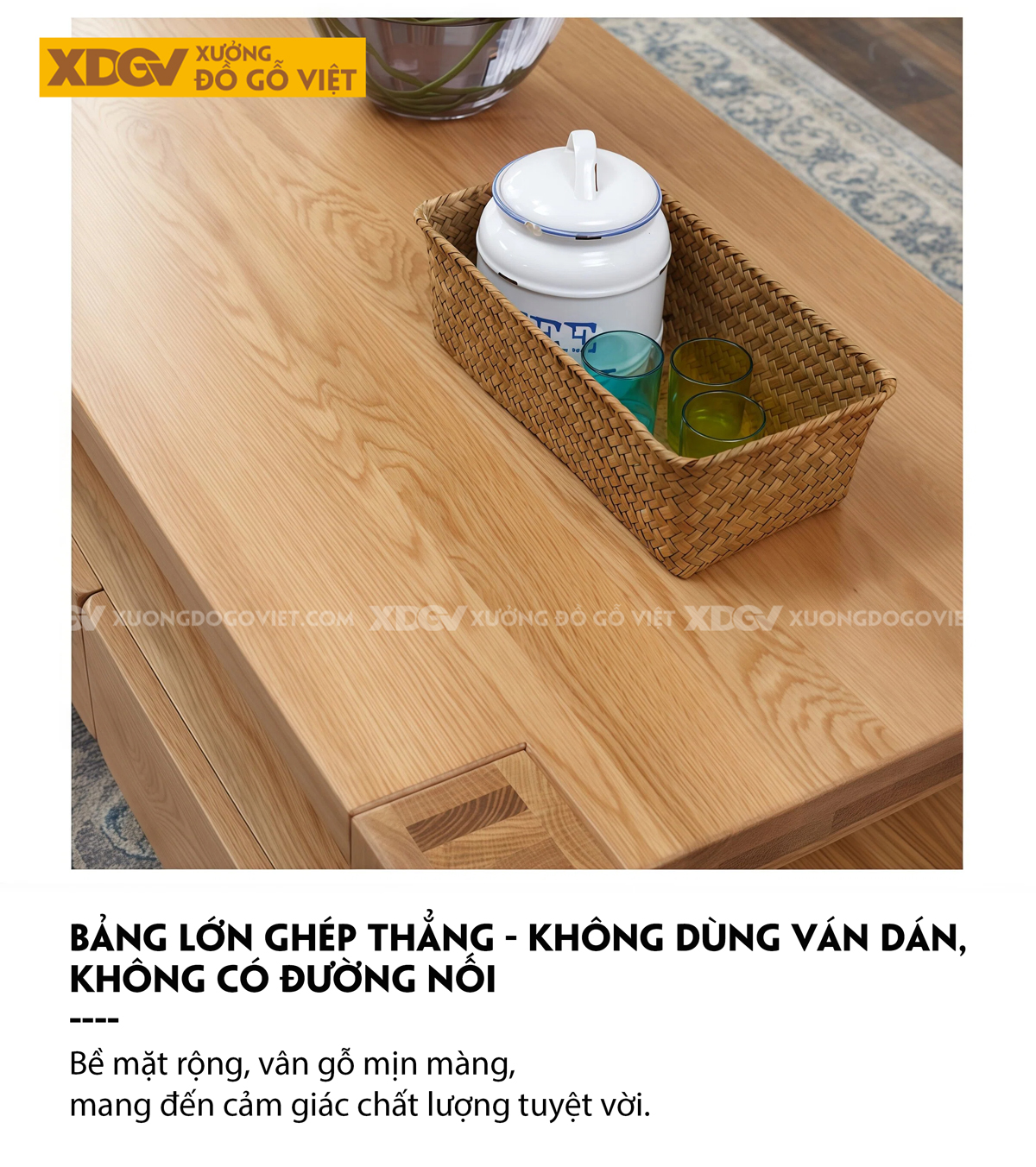 Mẫu Bàn Sofa Phòng Khách Hiện Đại Gỗ Sồi 2 Tầng Đa Năng