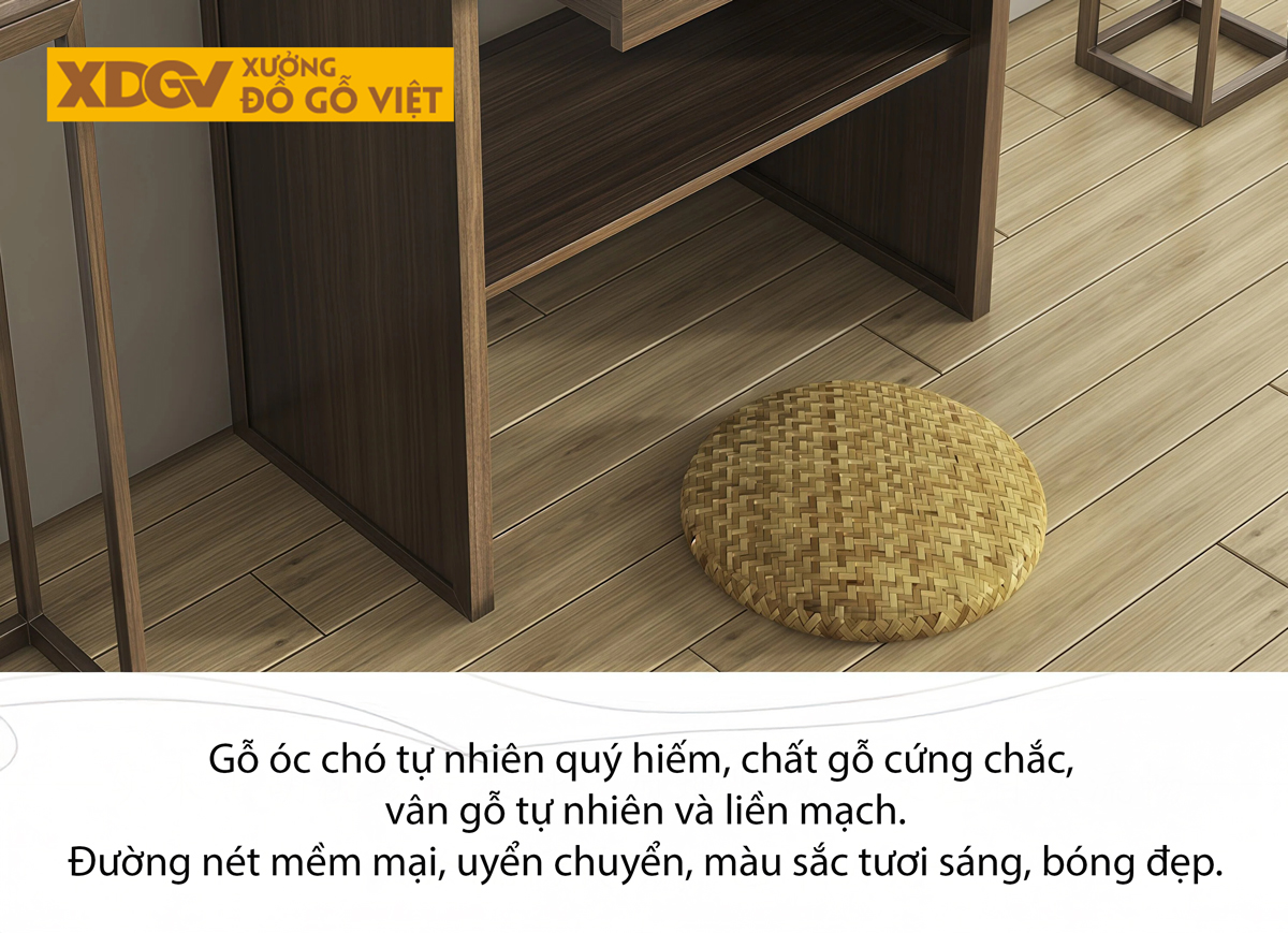 Mẫu Bàn Thờ Tôn Nghiêm Gỗ Óc Chó Phân 2 Tầng Phối Ngăn Kéo