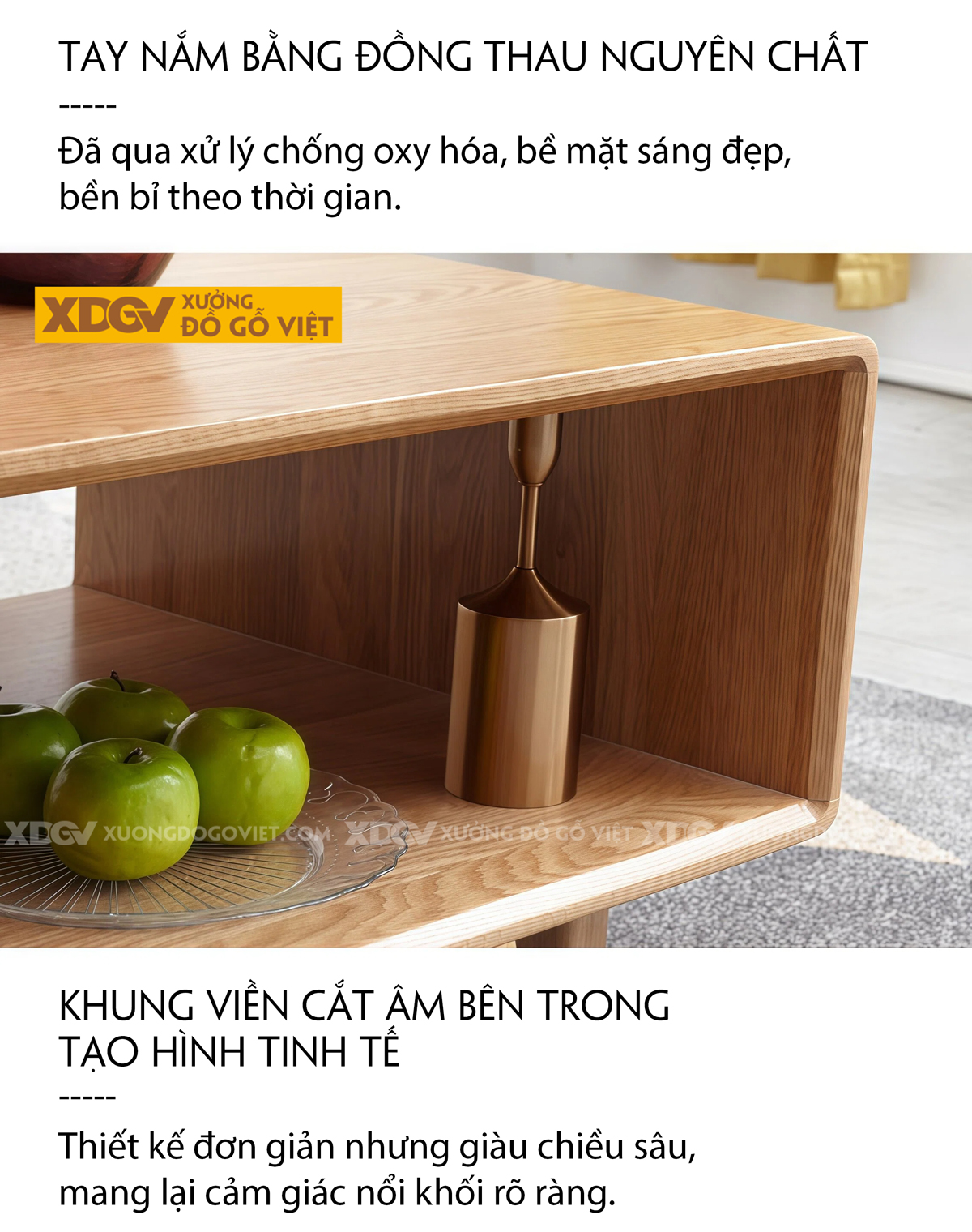 Mẫu Bàn Trà Sofa Chân Dày Vững Chãi 2 Tầng Phối Ngăn Kéo