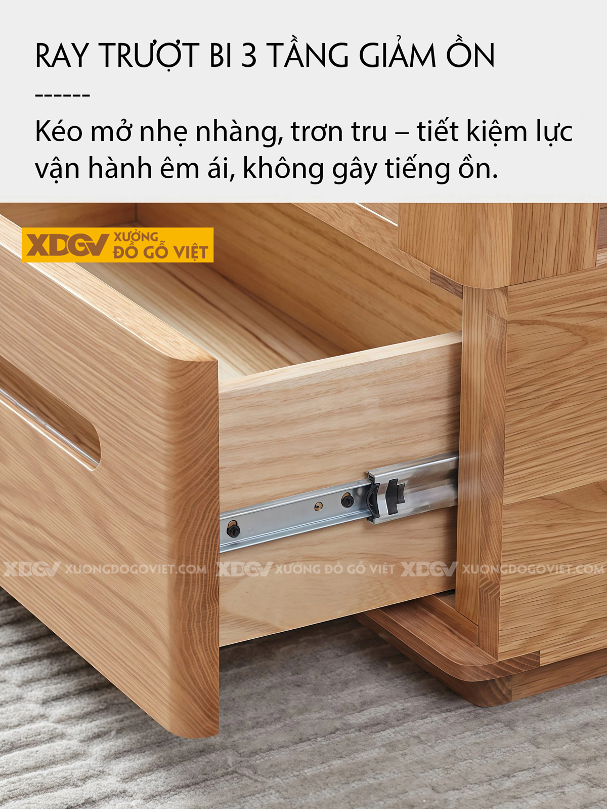 Mẫu Bàn Trà Sofa Phòng Khách Gỗ Sồi 2 Tầng Thiết Kế Đối Xứng