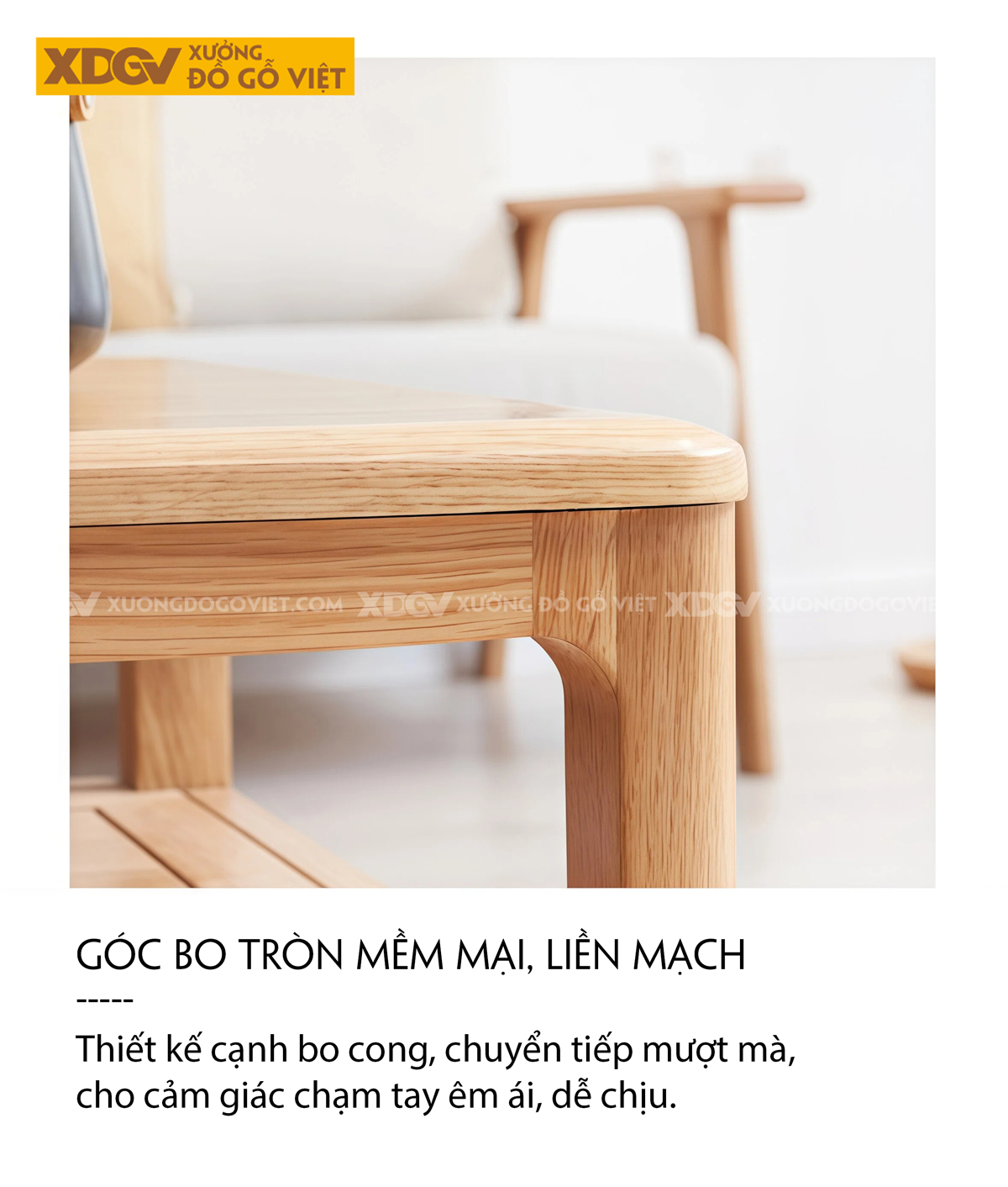 Mẫu Bàn Trà Sofa Phòng Khách Gỗ Sồi 2 Tầng Thiết Kế Đối Xứng