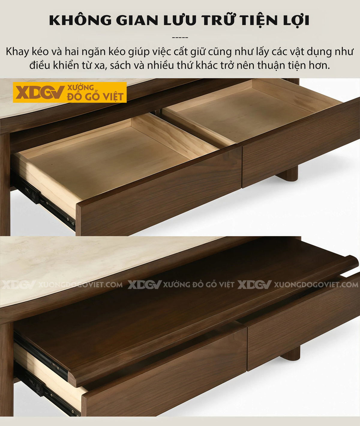 Mẫu Bàn Trà Sofa Phòng Khách Gỗ Sồi Kiểu Hình Tháp Hiện Đại