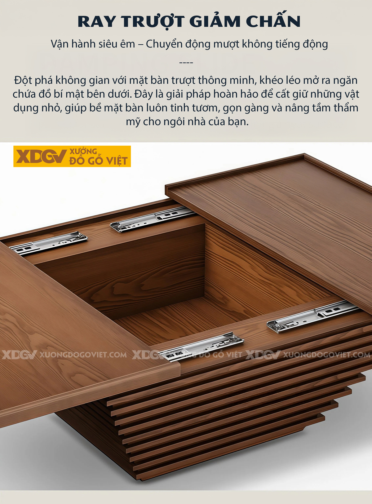 Mẫu Bàn Trà Sofa Phòng Khách Gỗ Sồi Kiểu Hình Tháp Hiện Đại