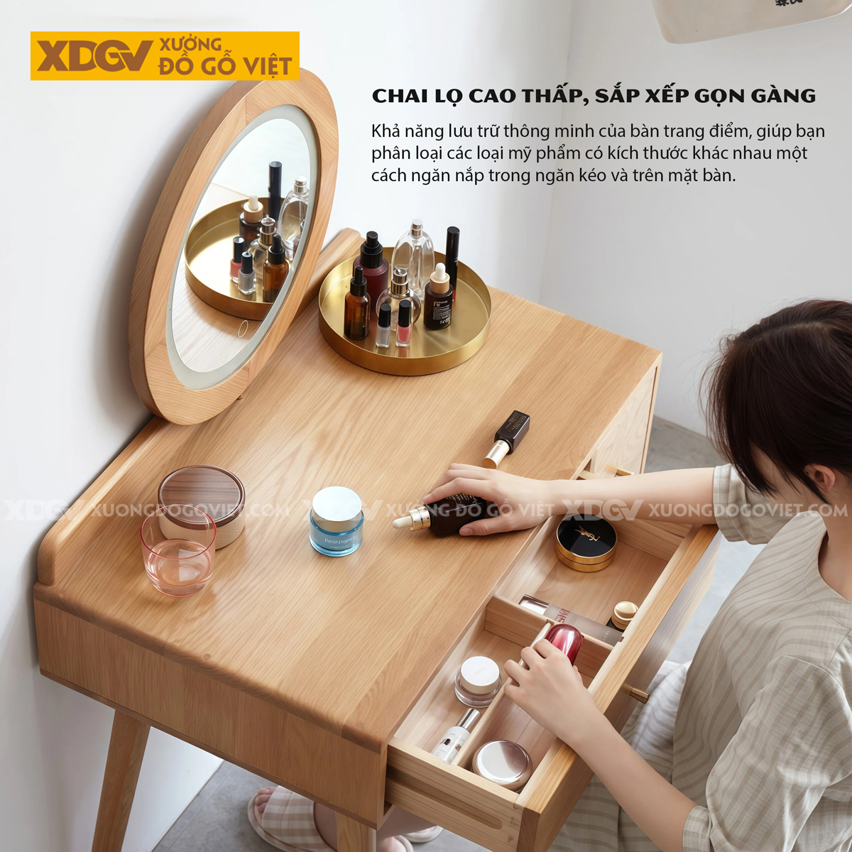 Mẫu Bàn Trang Điểm Gỗ Sồi