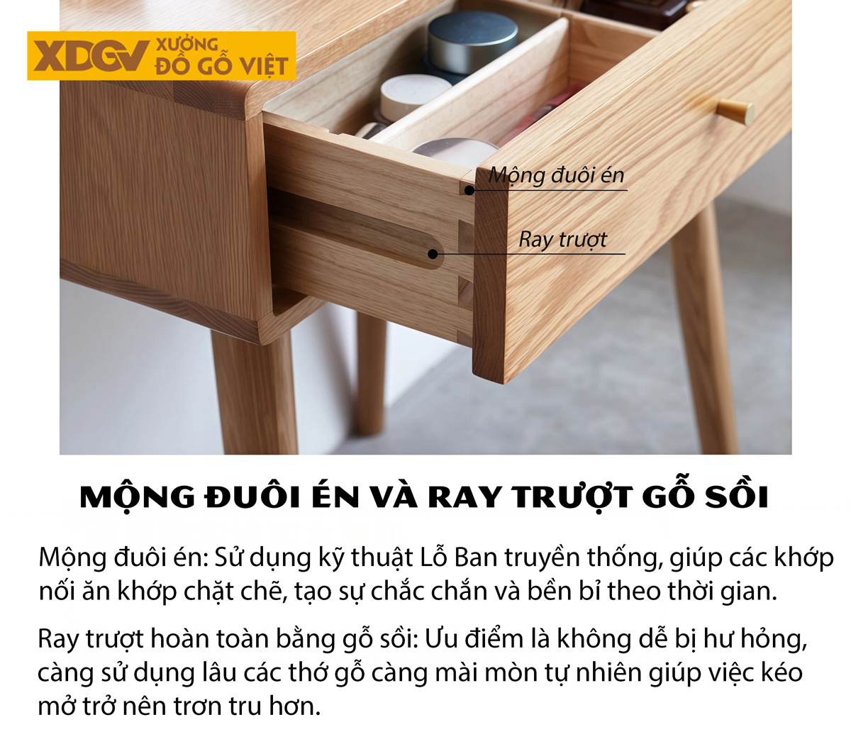 Mẫu Bàn Trang Điểm Gỗ Sồi