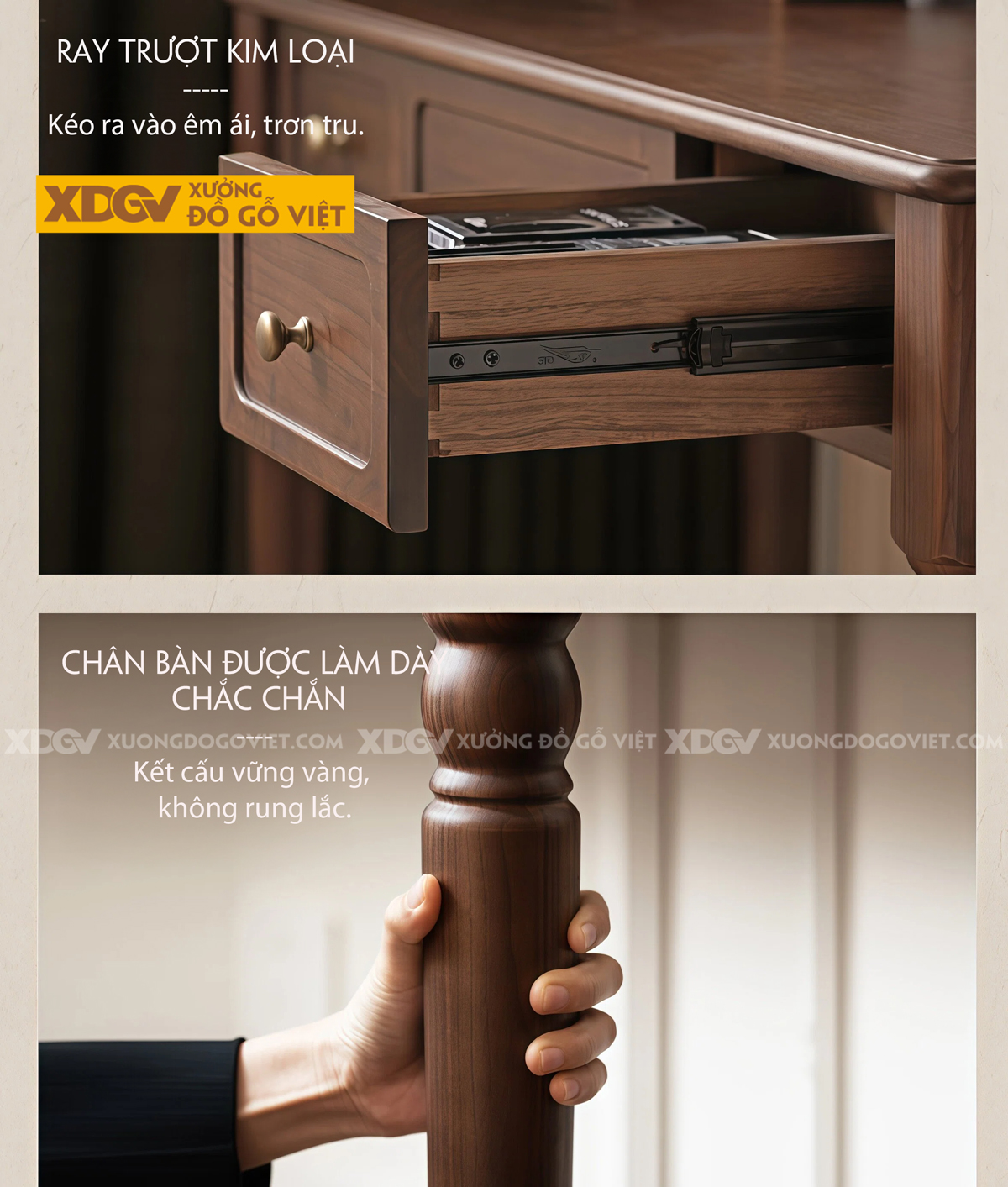 Mẫu Bàn Trang Điểm Tân Cổ Điển Phòng Ngủ Gỗ Sồi Gương Oval