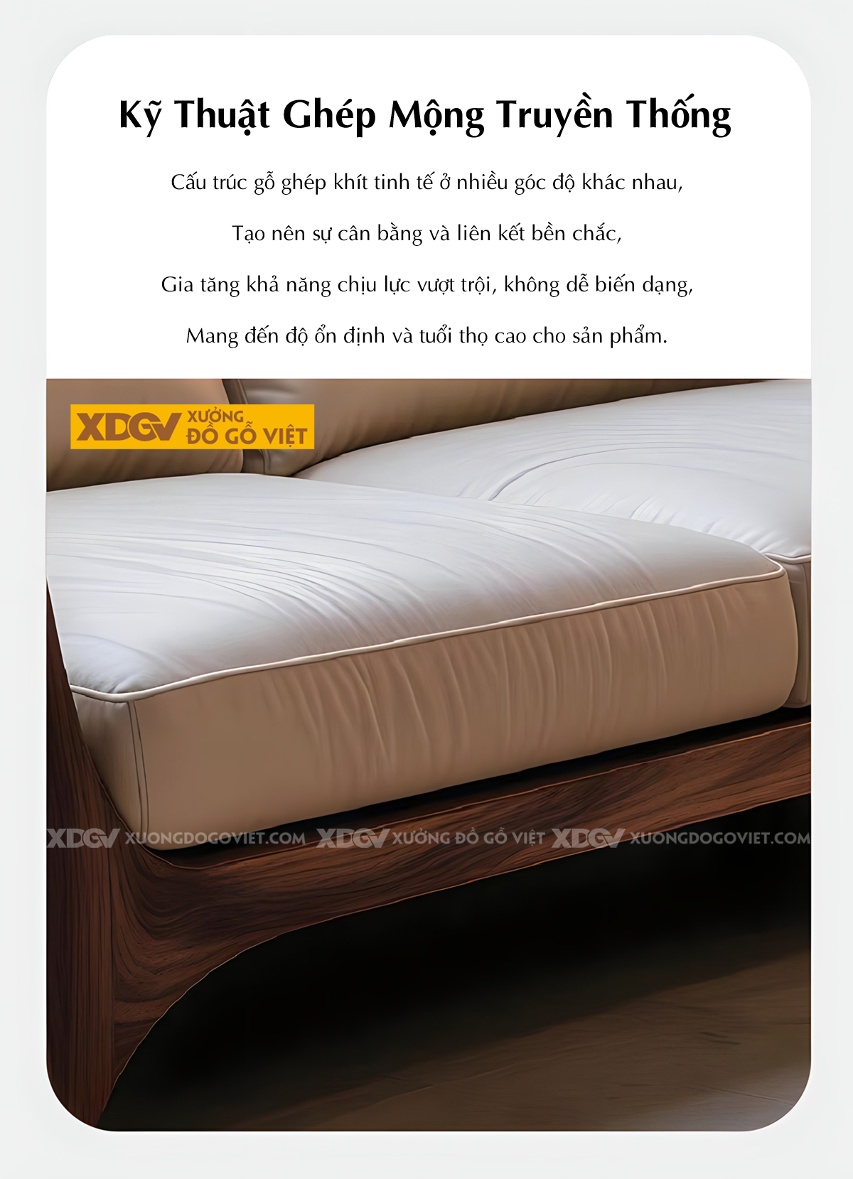 Mẫu Ghế Sofa Gỗ Óc Chó Khung Gỗ Bo Tròn Chân Vòm Tay Chữ C