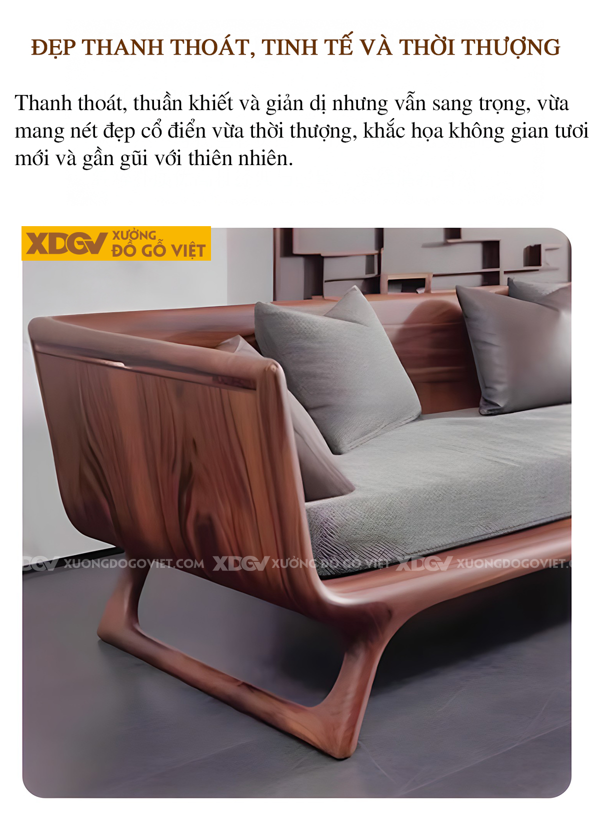 Mẫu ghế Sofa Lim Hiện Đại Japandi Tối Giản Tinh Tế Bọc Nệm