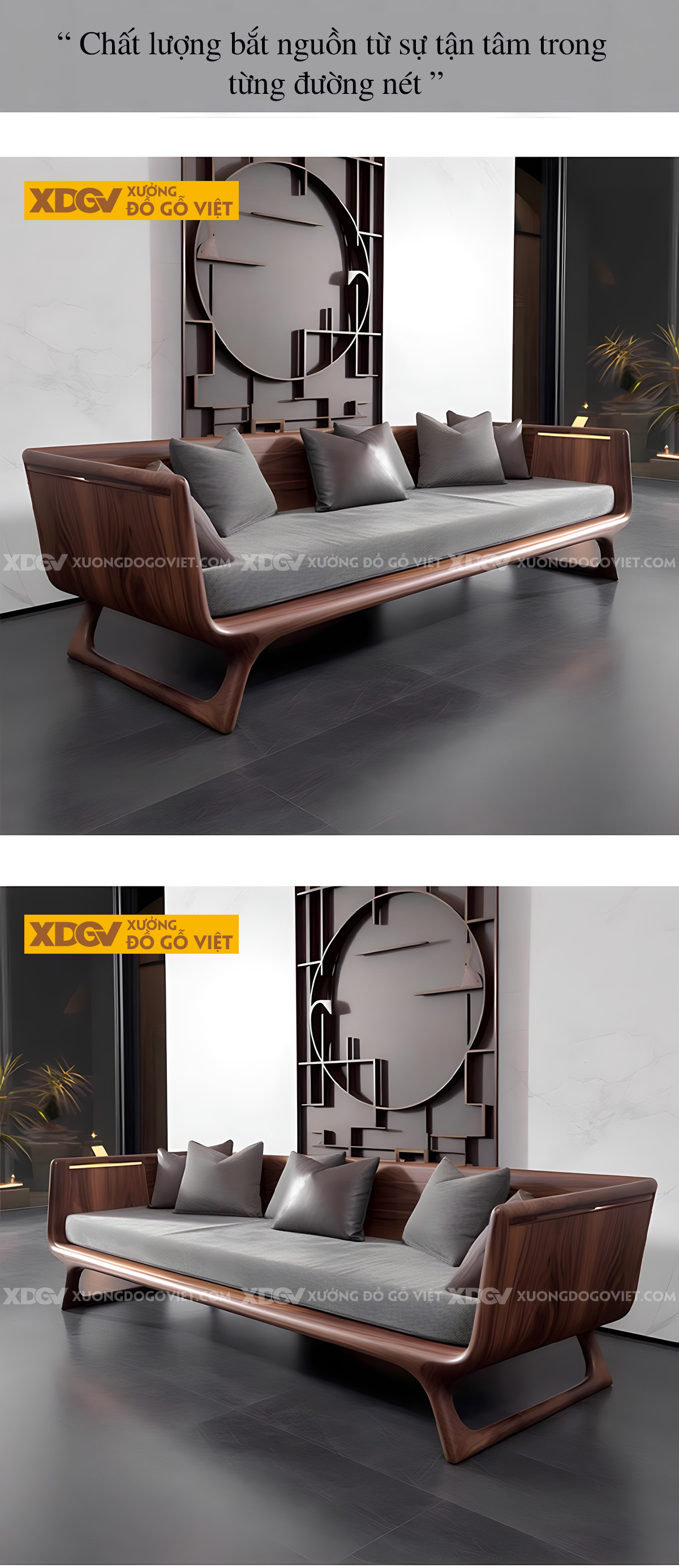 Mẫu ghế Sofa Lim Hiện Đại Japandi Tối Giản Tinh Tế Bọc Nệm
