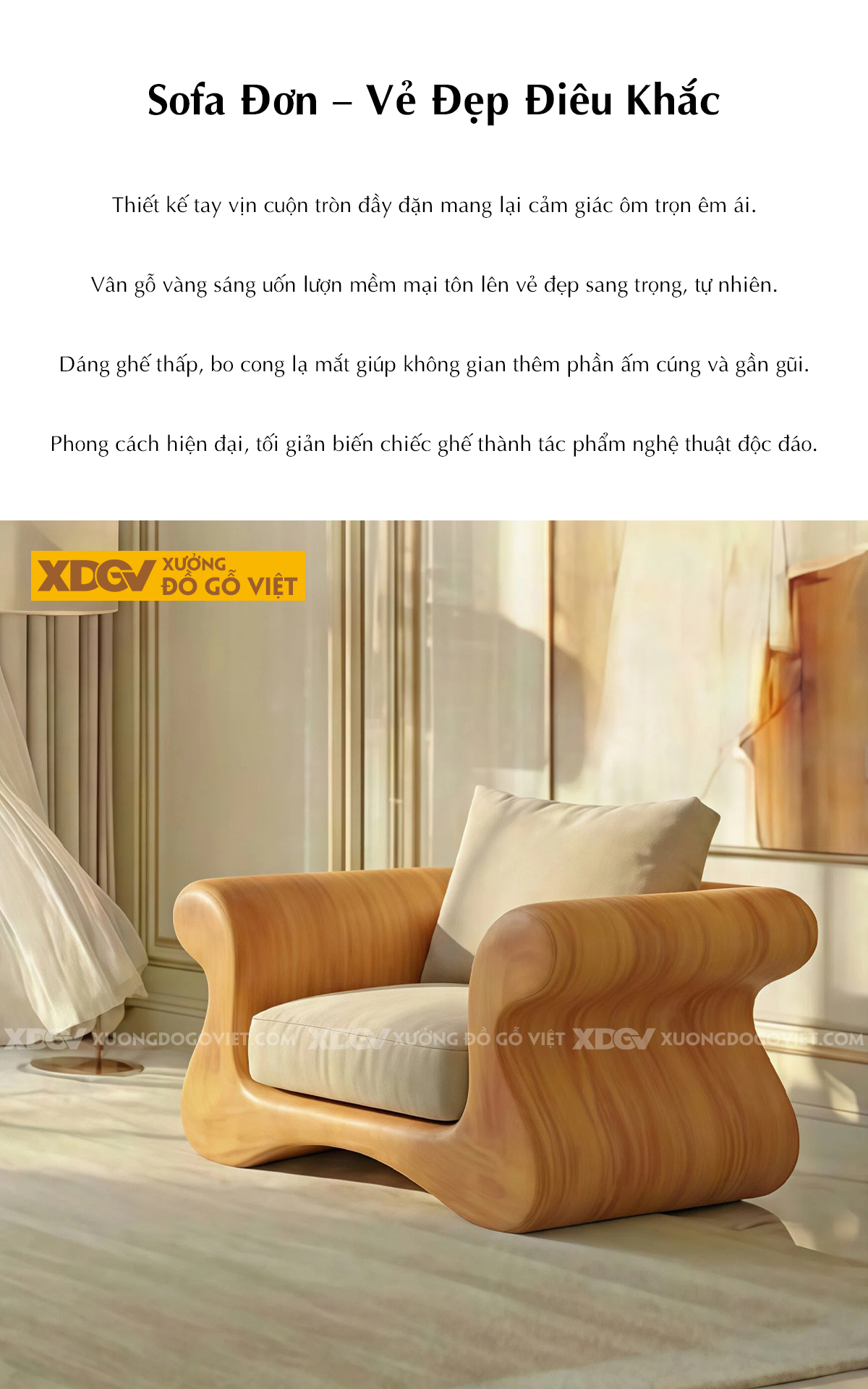Mẫu Ghế Sofa Sang Trọng Gỗ Gõ Đỏ Thiết kế Lượn Sóng Bệ Thế