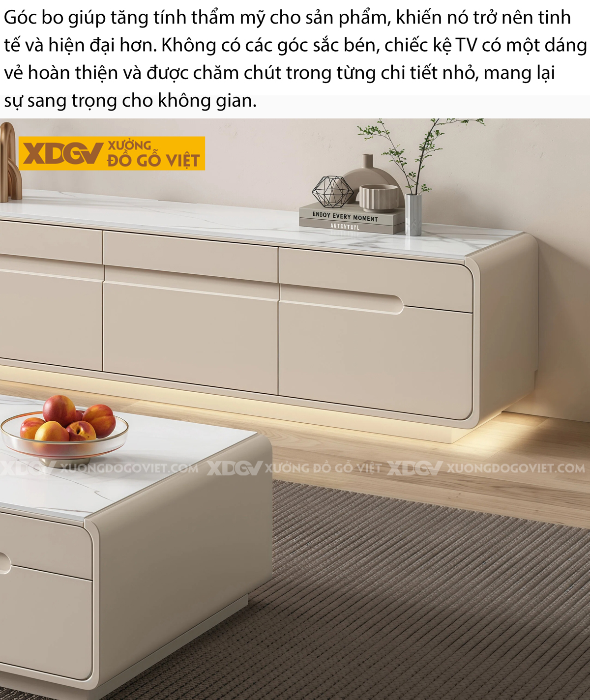 Mẫu Kệ Để Tivi Gỗ Cao Su Thiết Kế Phân Tầng Cơ Chế Đẩy Trượt