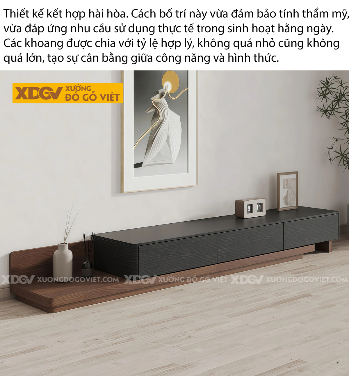 Mẫu Kệ Để Tivi Gỗ MDF Thiết Kế Bề Mặt Phẳng Mịn Tay Nắm Âm