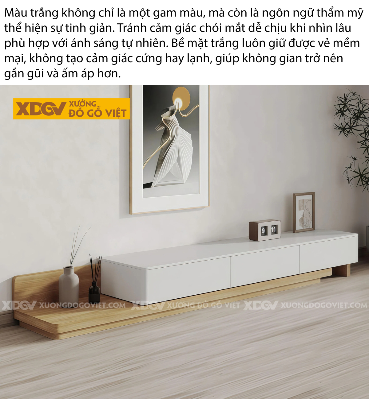 Mẫu Kệ Để Tivi Gỗ MDF Thiết Kế Bề Mặt Phẳng Mịn Tay Nắm Âm