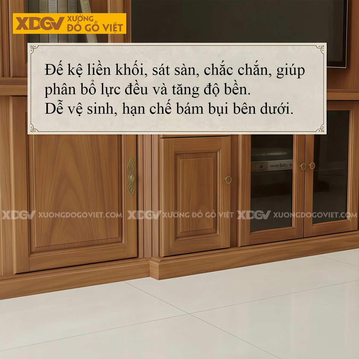 Mẫu Kệ Để Tivi Kết Hợp Tủ Gỗ Gõ Đỏ Hoa Văn Zic Zắc Cánh Kính