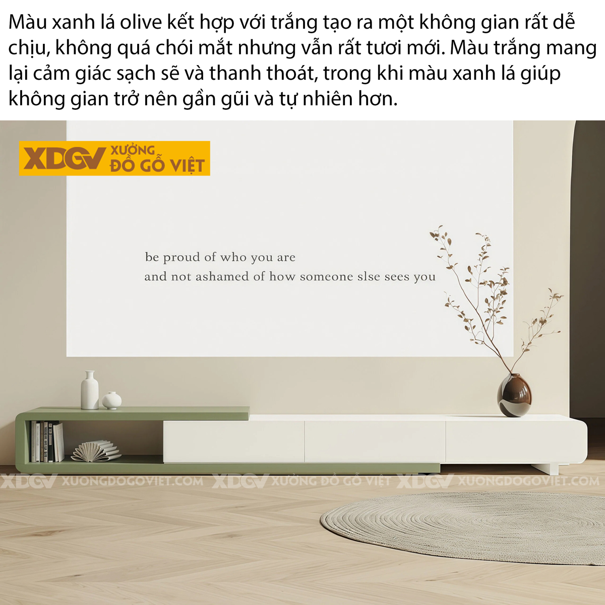 Mẫu Kệ Để Tivi Phòng Khách Gỗ MDF Bo Cạnh Tinh Tế Mềm Mại