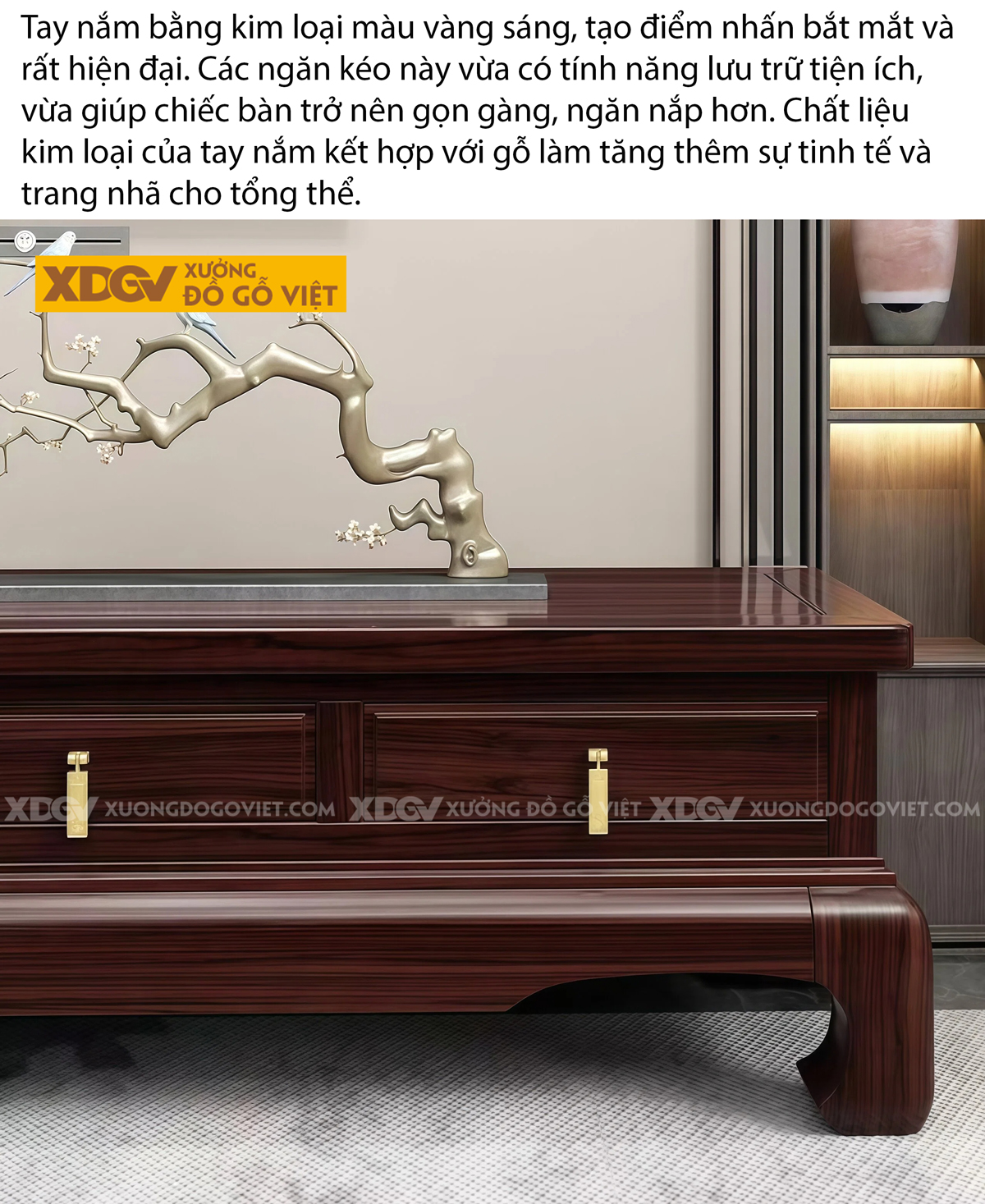 Mẫu Kệ Để Tivi Phòng Khách Gỗ Óc Chó Chân Móng Ngựa Bề Thế