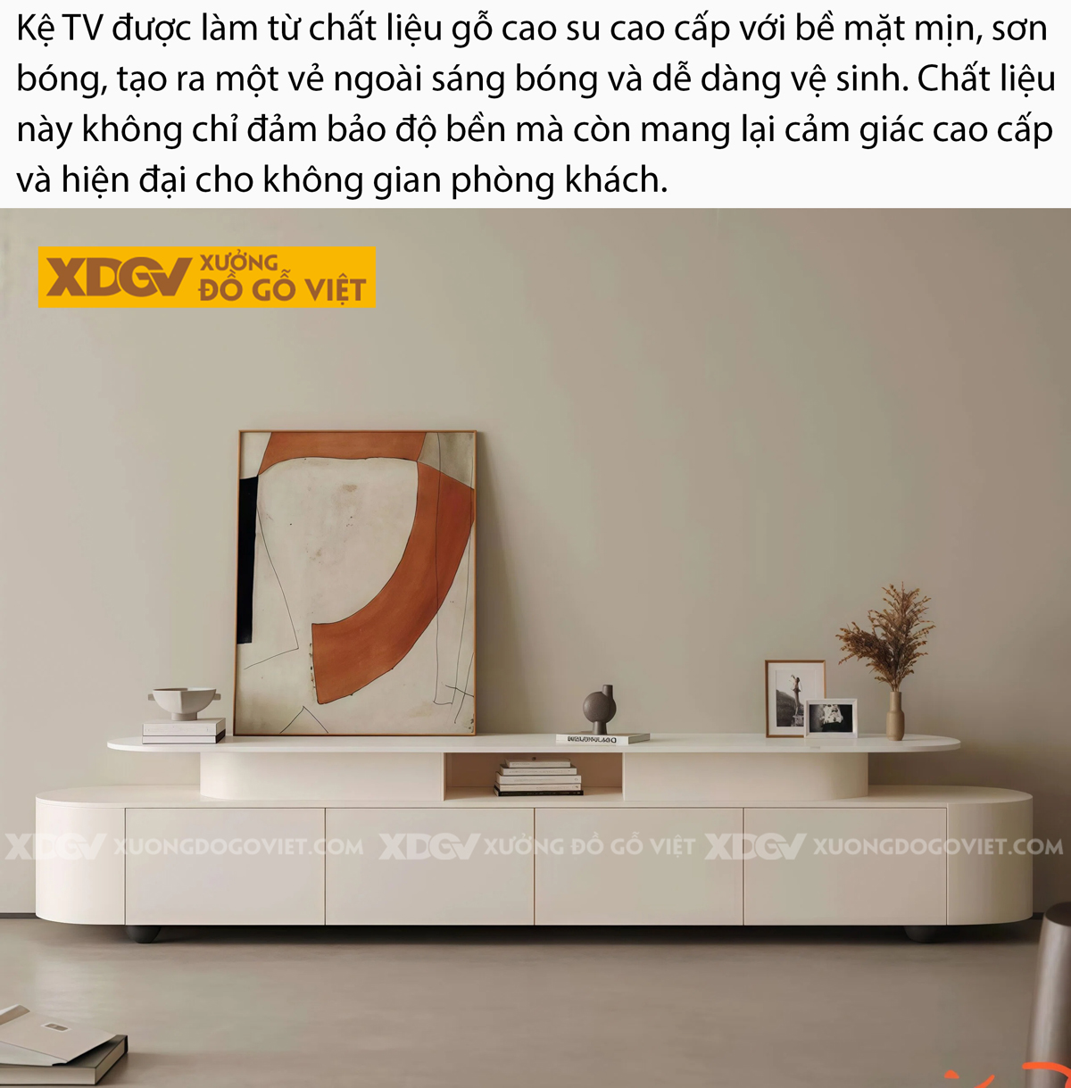 Mẫu Kệ Để Tivi Trưng Bày Gỗ Cao Su Thiết Kế 2 Tầng Độc Đáo