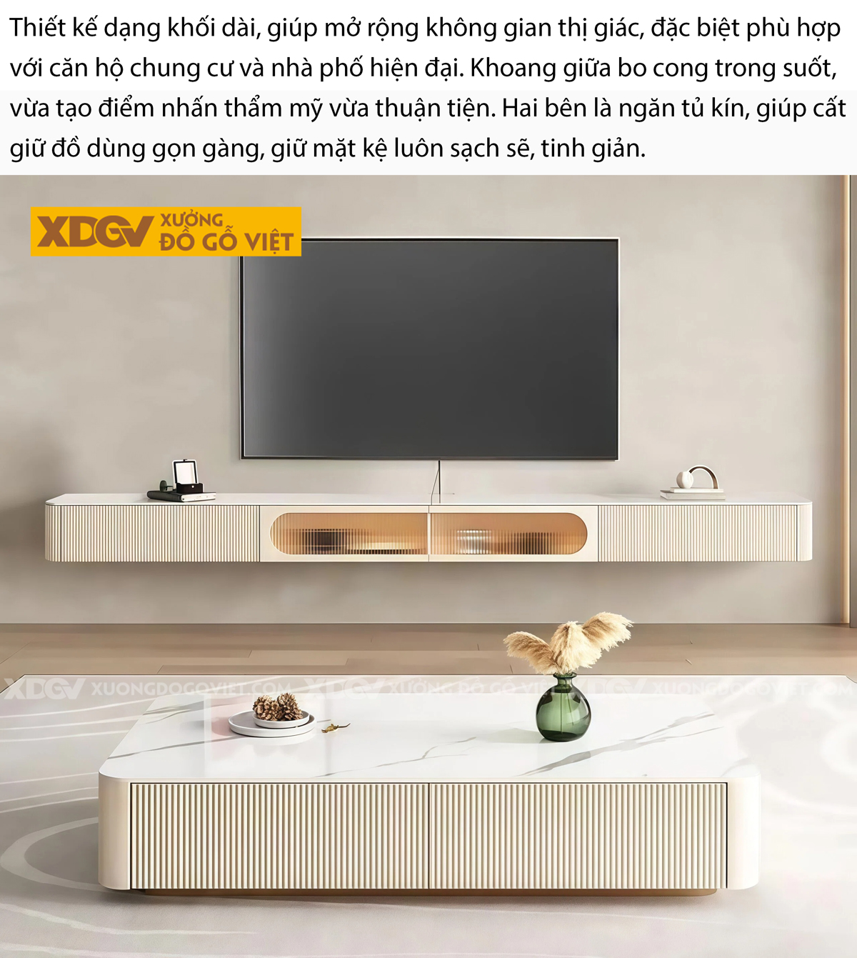 Mẫu Kệ Để Tivi Trưng Bày Phòng Khách Chân Cao Siêu Lưu Trữ