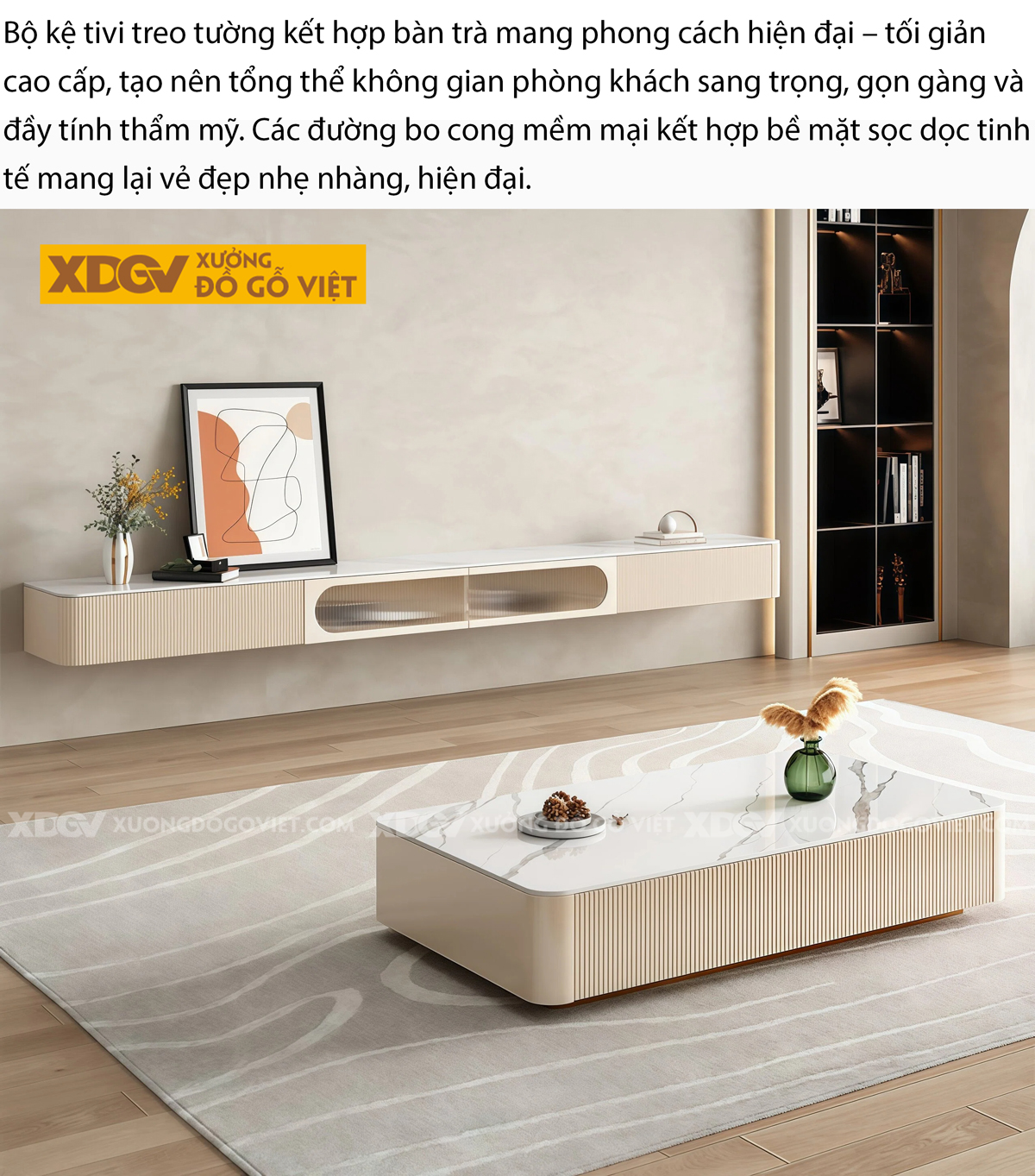 Mẫu Kệ Để Tivi Trưng Bày Phòng Khách Chân Cao Siêu Lưu Trữ