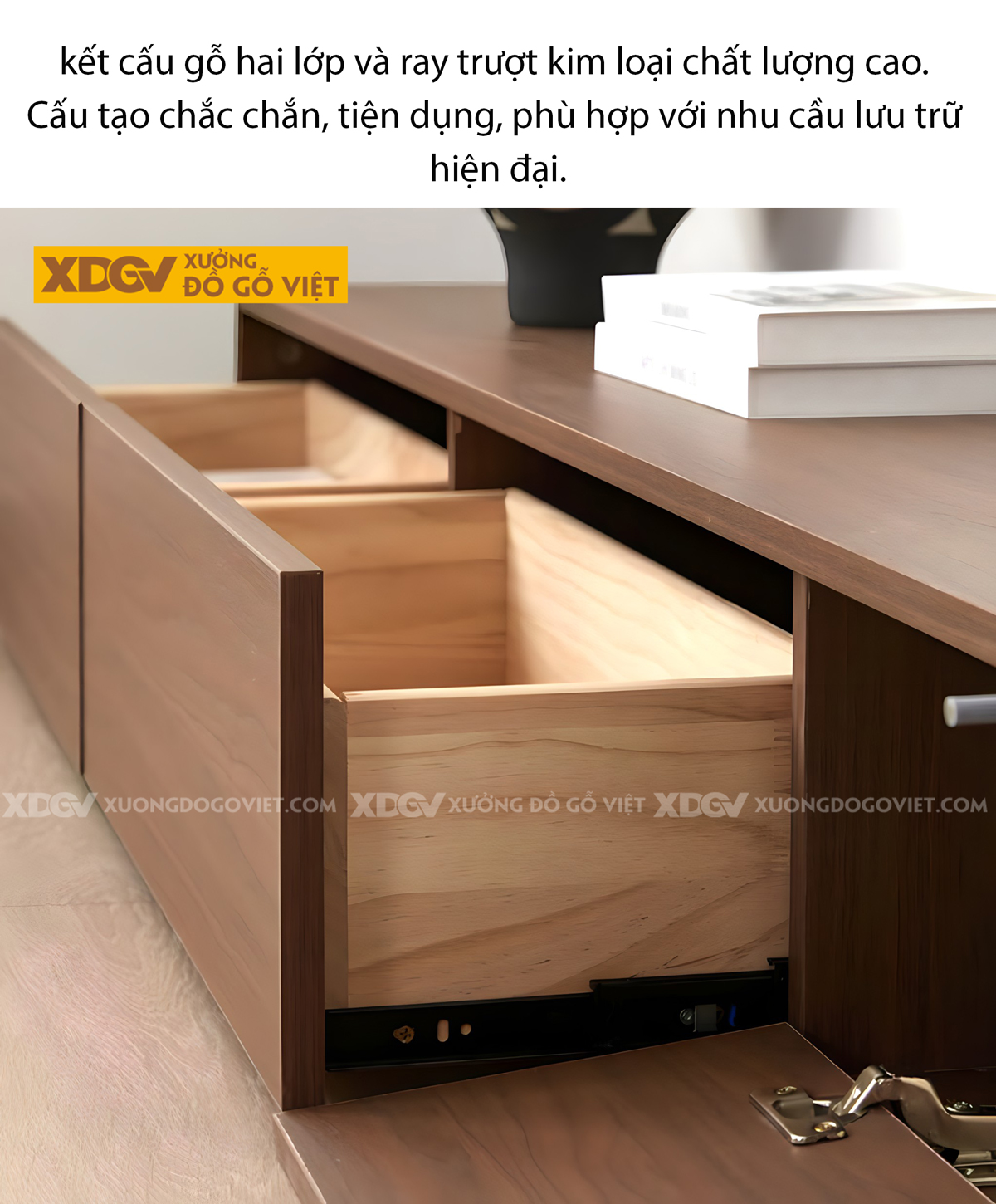 Mẫu Kệ Để Tivi Veneer Sồi Dáng Siêu Thấp Tối Giản Hiện Đại