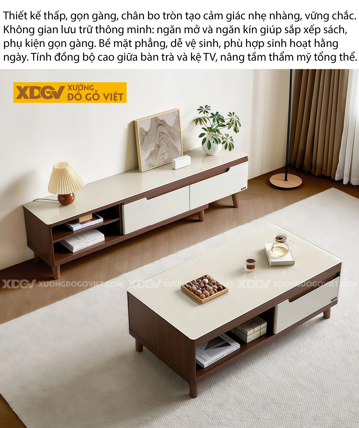 Mẫu Kệ Tivi Gỗ Công Nghiệp Thiết Kế Đẩy Trượt Không Tay Nắm