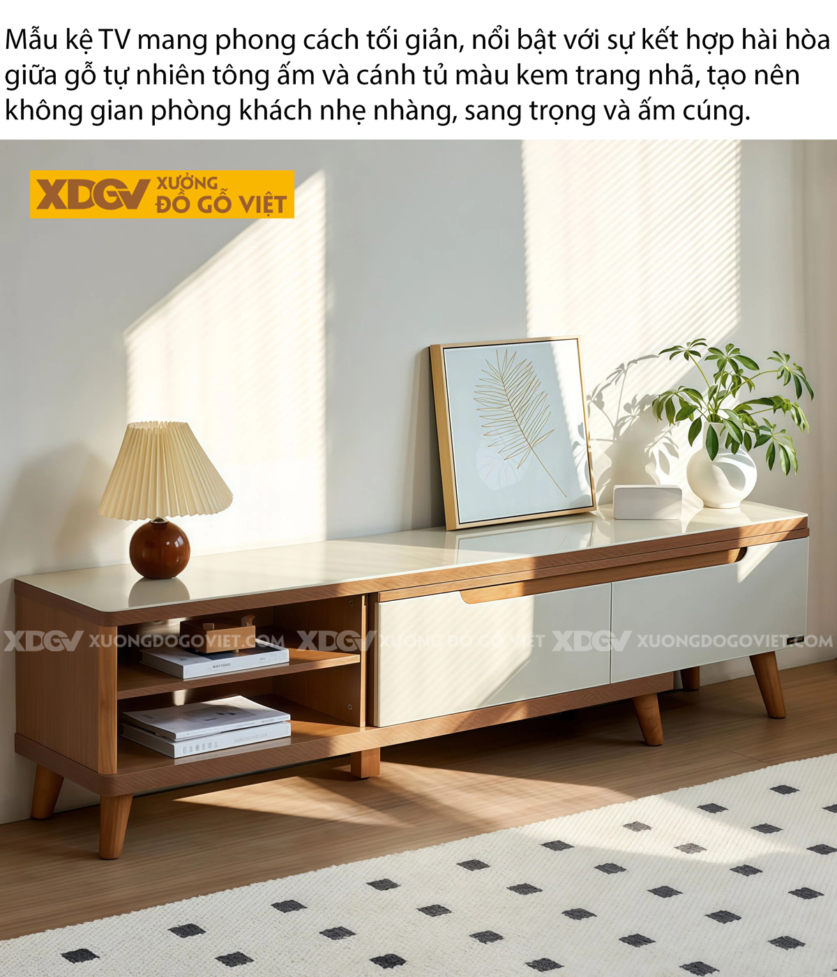 Mẫu Kệ Tivi Gỗ Công Nghiệp Thiết Kế Đẩy Trượt Không Tay Nắm