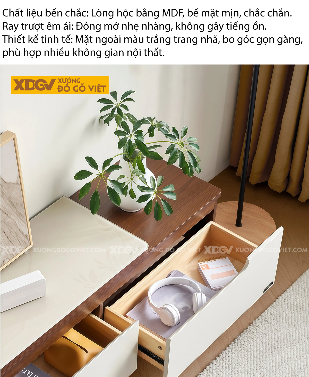 Mẫu Kệ Tivi Gỗ Công Nghiệp Thiết Kế Đẩy Trượt Không Tay Nắm