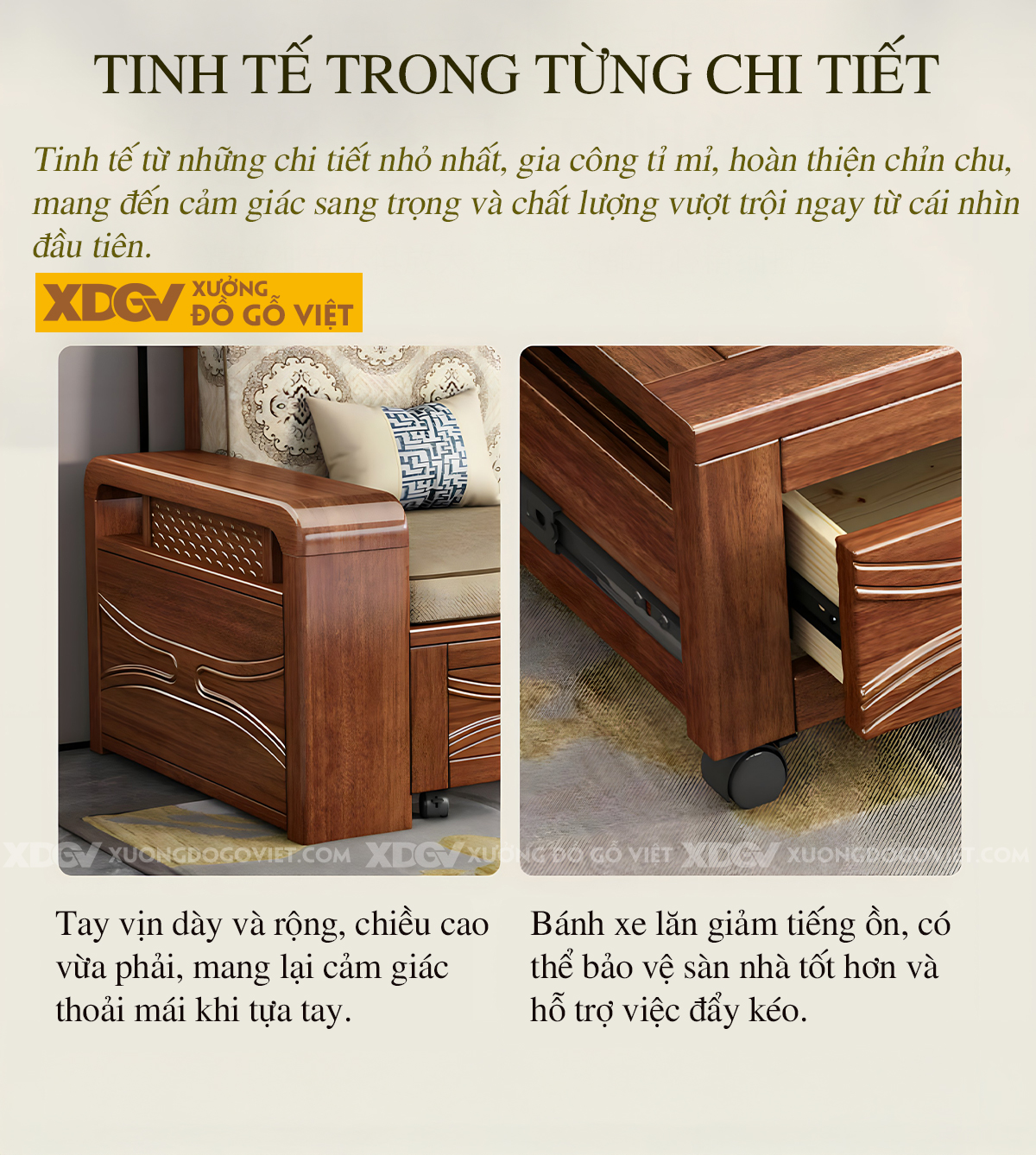 Mẫu Nội Thất Sofa Phòng Khách Ghế Dài Mở Rộng Linh Hoạt