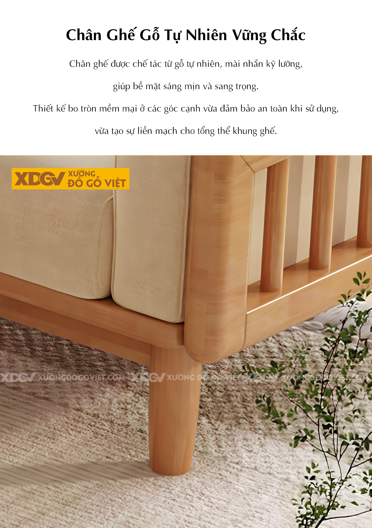Mẫu Sofa Cao Su Hiện Đại Khung Nan Gỗ Bọc Nệm Dày Cao Cấp