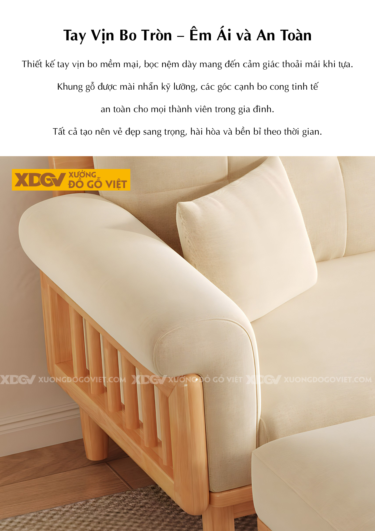 Mẫu Sofa Cao Su Hiện Đại Khung Nan Gỗ Bọc Nệm Dày Cao Cấp