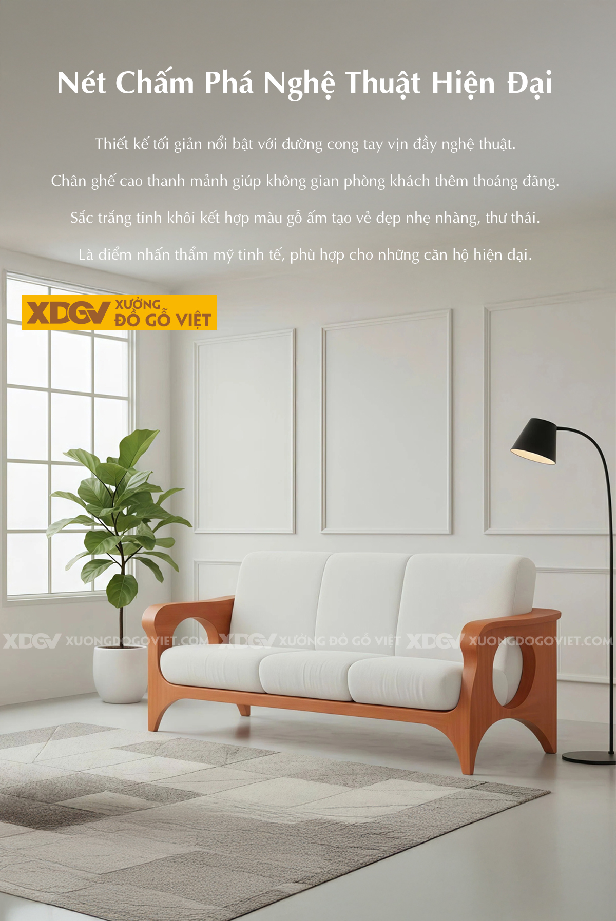 Mẫu Sofa Đẹp Gỗ Gõ Đỏ Chân Cao Tay Vịn Uốn Lượn Nghệ Thuật