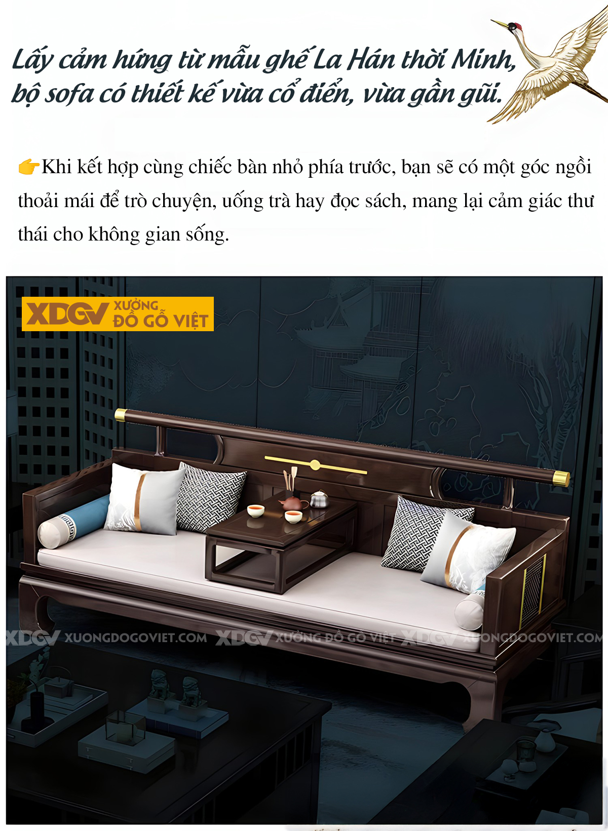 Mẫu Sofa Giường La Hán Gỗ Lim Á Đông Hiện Đại Và Tinh Tế
