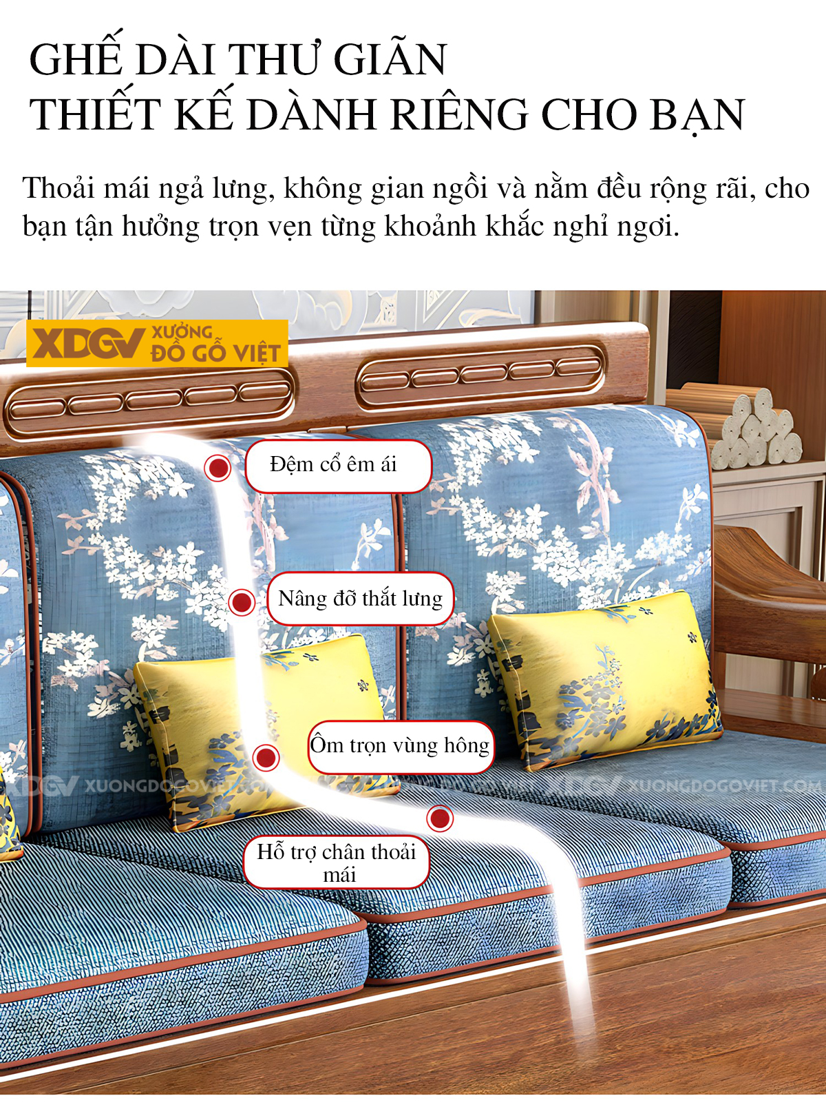 Mẫu Sofa Gõ Đỏ Hiện Đại Á Đông Bọc Nệm Tay Dày Uốn Lượn