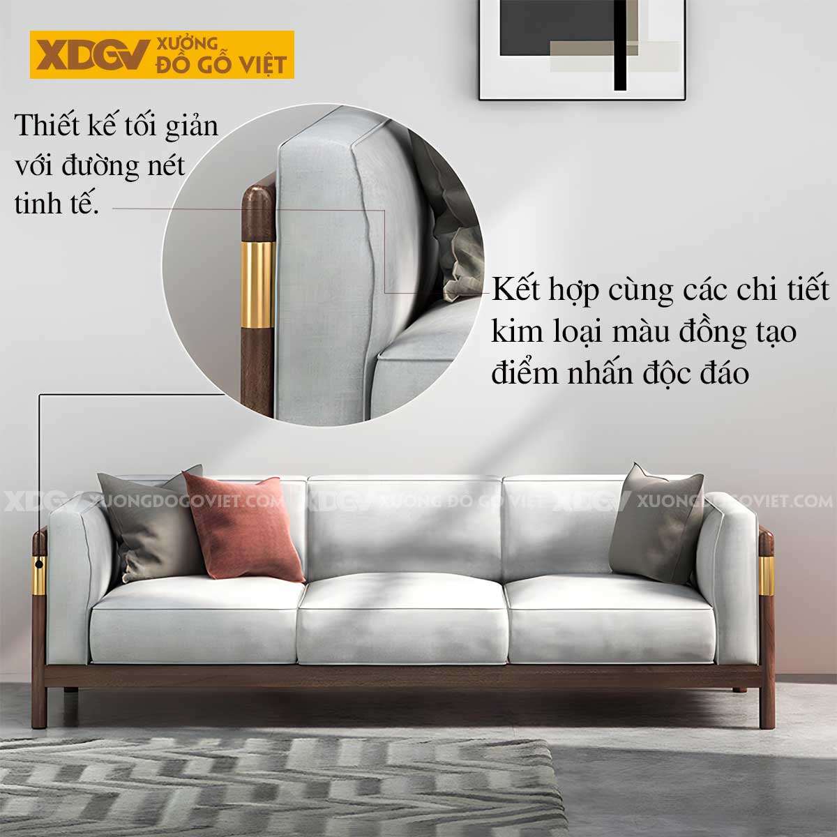 Mẫu Sofa Gỗ Lim Hiện Đại Tựa Nan Mỏng Bọc Nệm Cao Cấp