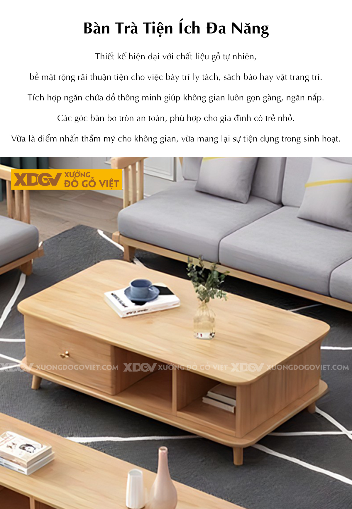 Mẫu Sofa Hiện Đại Chân Thấp Khung Nan Vát Cạnh Bọc Nệm Đẹp