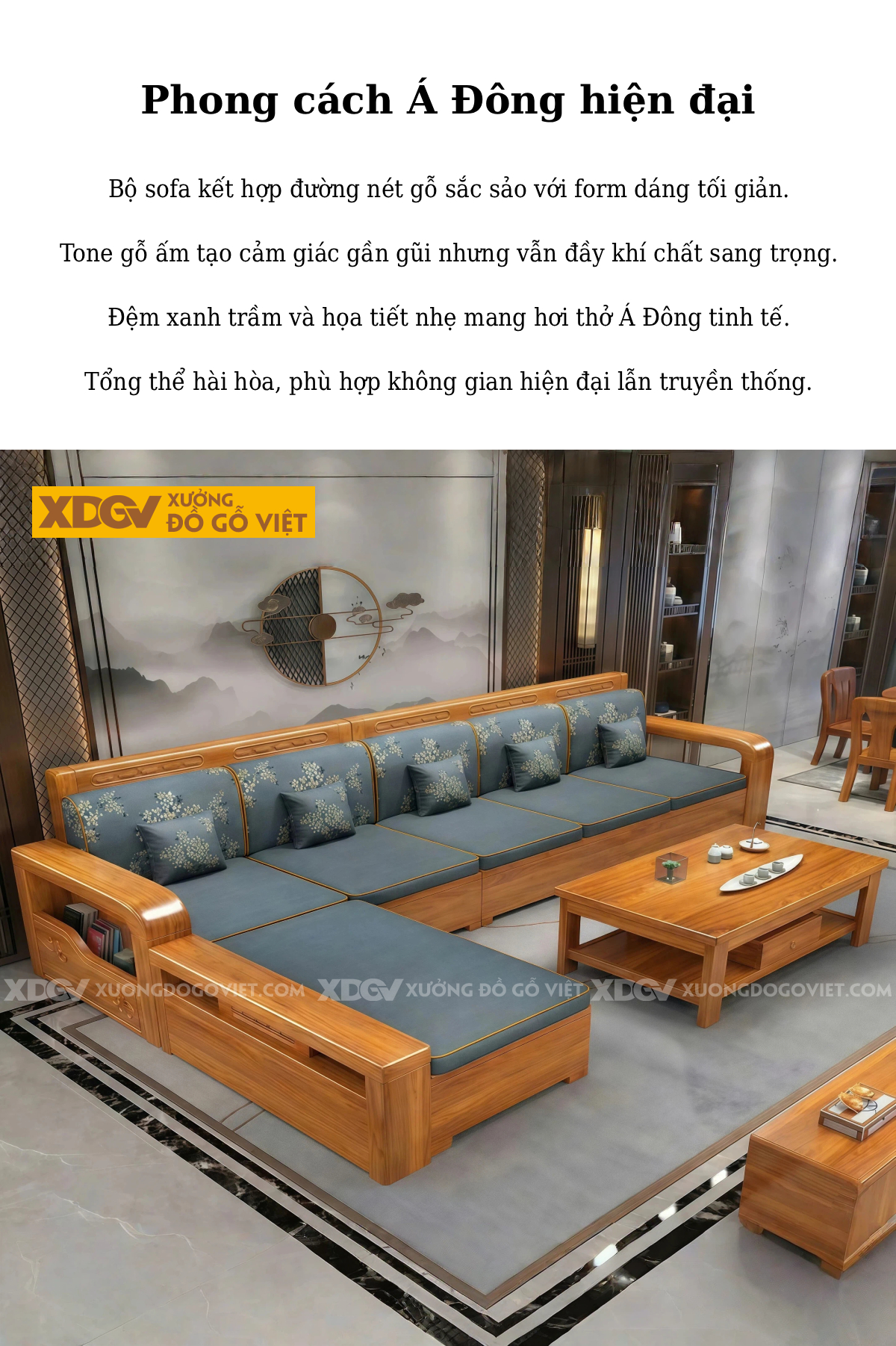 Mẫu Sofa Phòng Khách Gỗ Gõ Đỏ Á Đông Tay Vịn Lưu Trữ Bo Cong