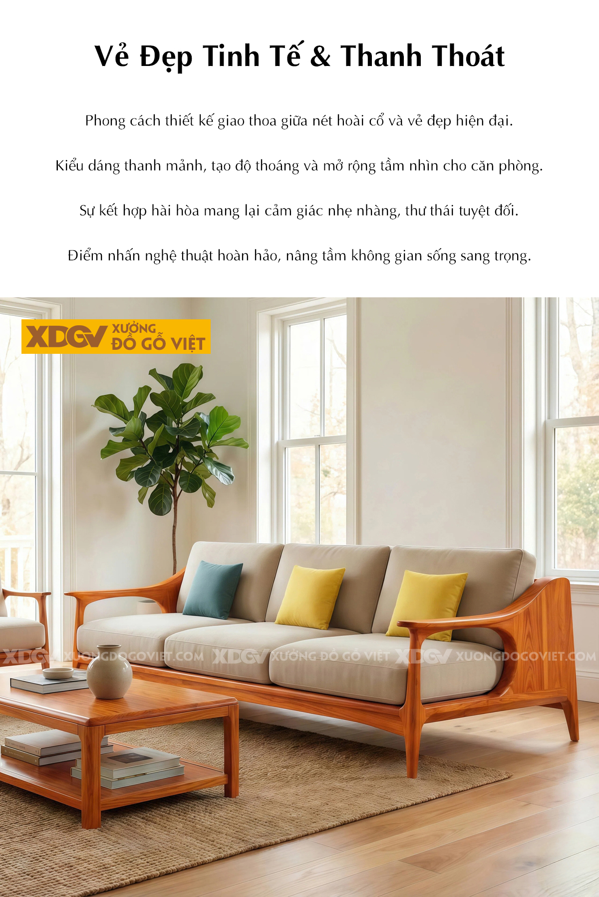 Mẫu Sofa Phòng Khách Gỗ Gõ Đỏ Bắc Âu Tay Lượn Nghệ Thuật