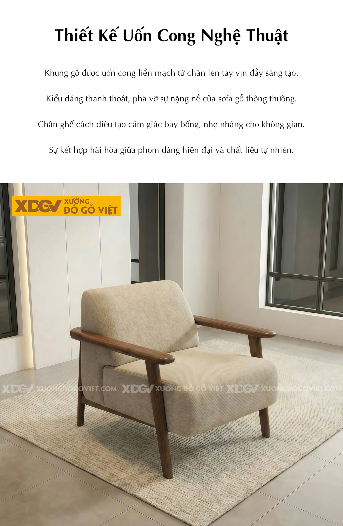 Mẫu Sofa Phòng Khách Gỗ Gõ Đỏ Hệ Khung Uốn Cong Mềm Mại