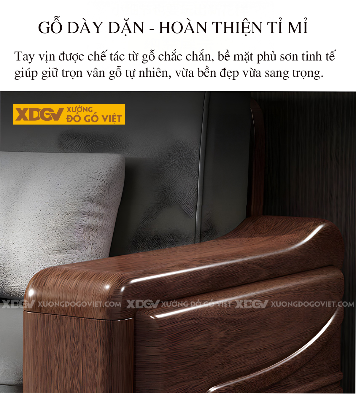 Mẫu Sofa Phòng Khách Gỗ Lim Bo Góc Tay Bản To Kẻ Rãnh Đẹp