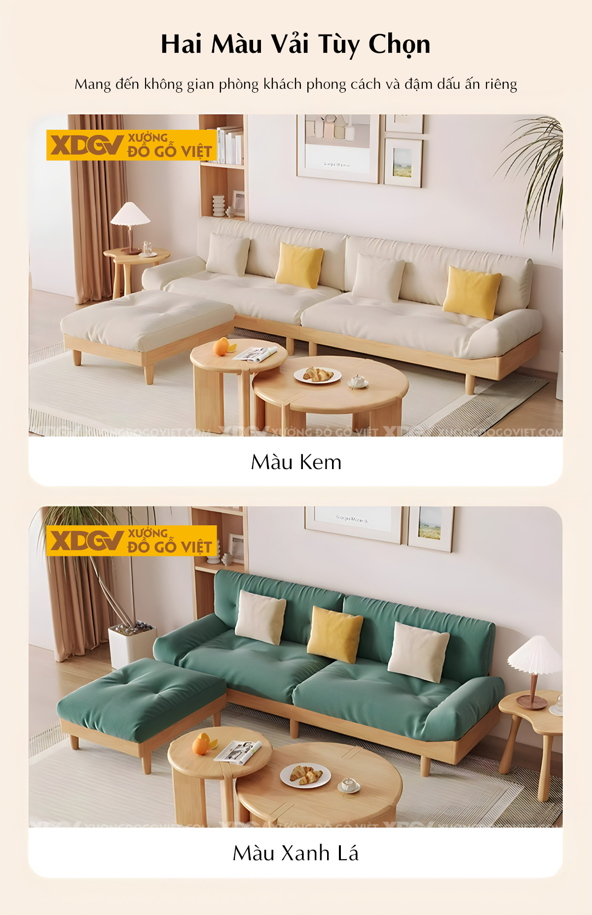 Mẫu Sofa Văng Phòng Khách Gỗ Cao Su Bọc Nệm Dài Cao Cấp