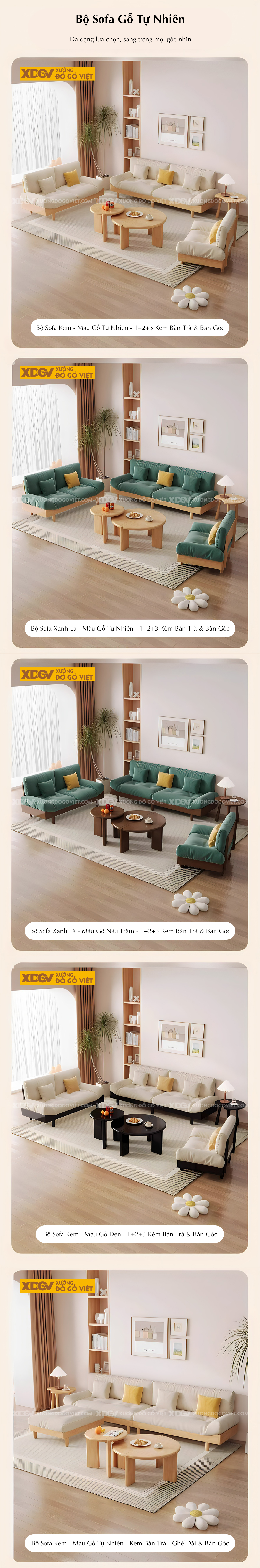 Mẫu Sofa Văng Phòng Khách Gỗ Cao Su Bọc Nệm Dài Cao Cấp