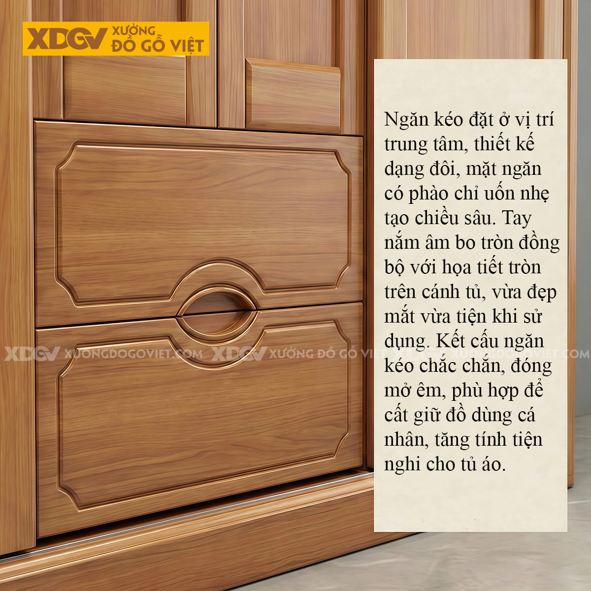 Mẫu Tủ Áo Gỗ Gõ Đỏ Cổ Điển Họa Tiết Nghệ Thuật Có Kệ Bên