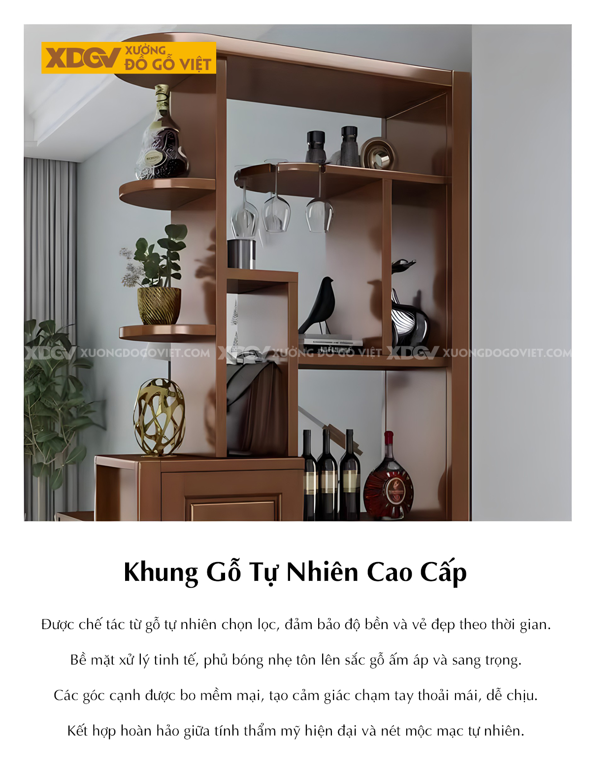 Mẫu Tủ Bảo Quản Rượu Gỗ Cao Su Đa Năng Đi Kèm 3 Ngăn Kéo Lớn