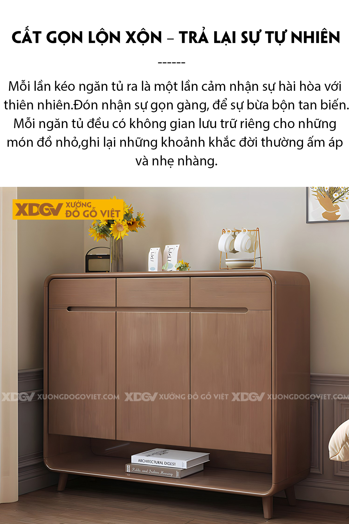 Mẫu Tủ Để Giày Gỗ Cao Su Bo Cạnh Mềm Mại Tay Nắm Âm Độc Đáo