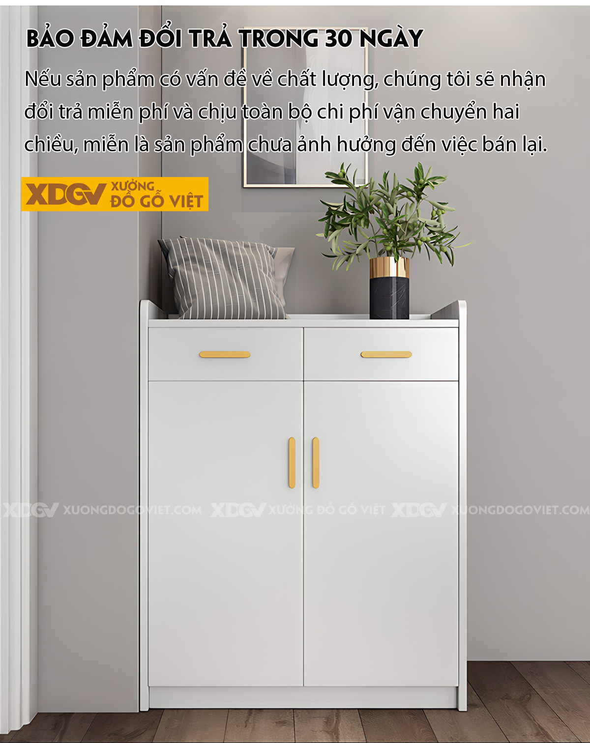 Mẫu Tủ Giày Dép MDF Hiện Đại Tối Giản Cho Phòng Khách