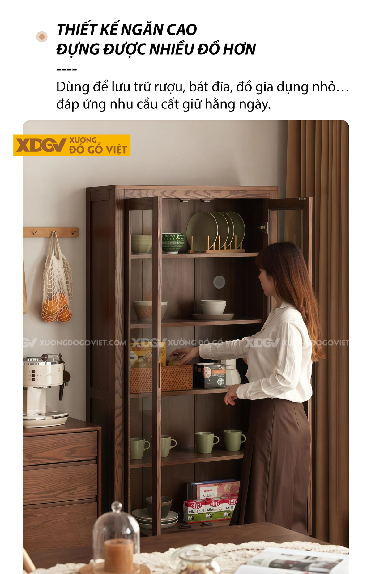 Mẫu Tủ Sách Văn Phòng Gỗ Sồi Phối Cánh Kính Kết Hợp Ngăn Kéo