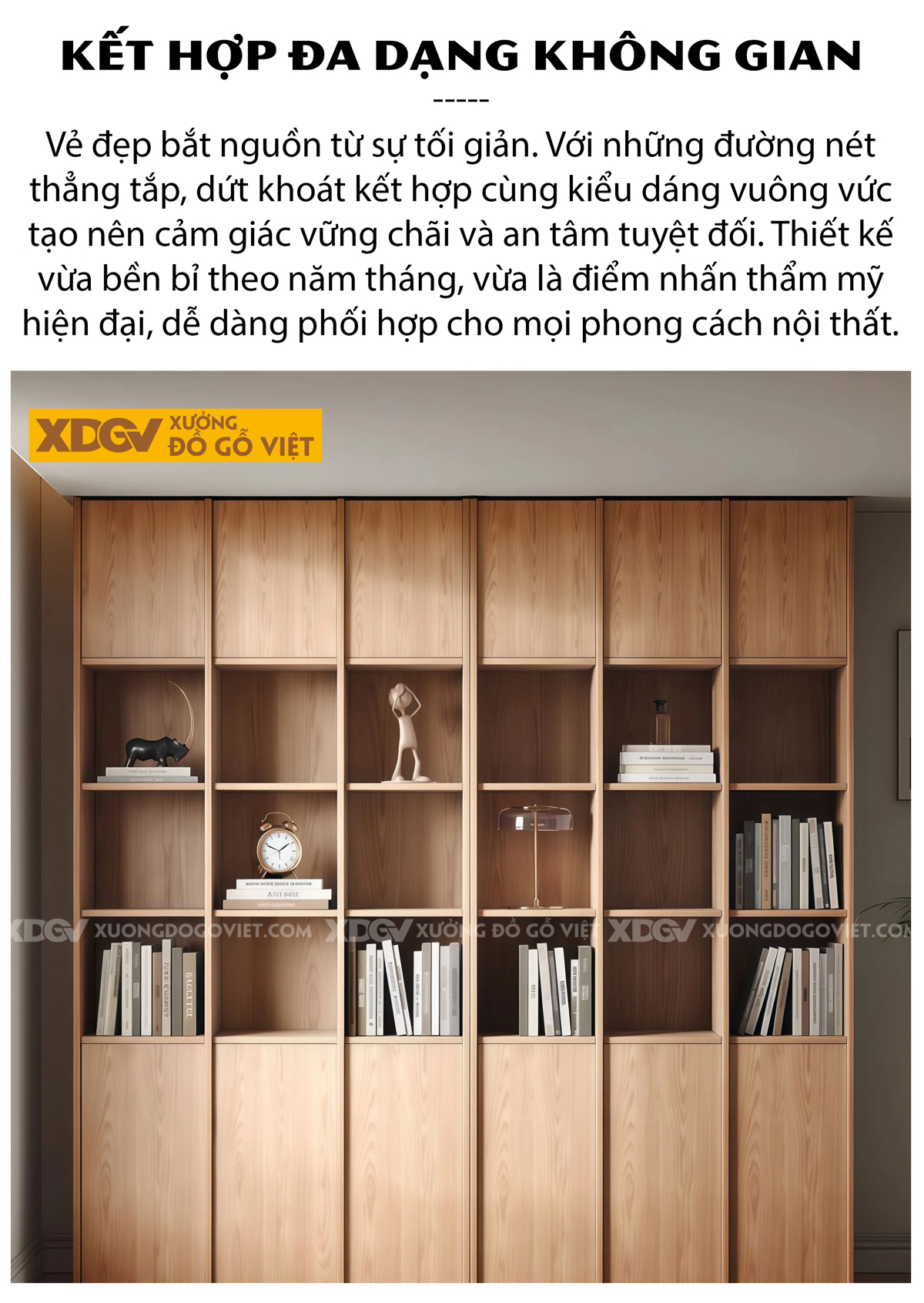 Mẫu Tủ Sách Venner Sồi Thiết Kế Chân Kịch Sàn Kèm Cánh Kính