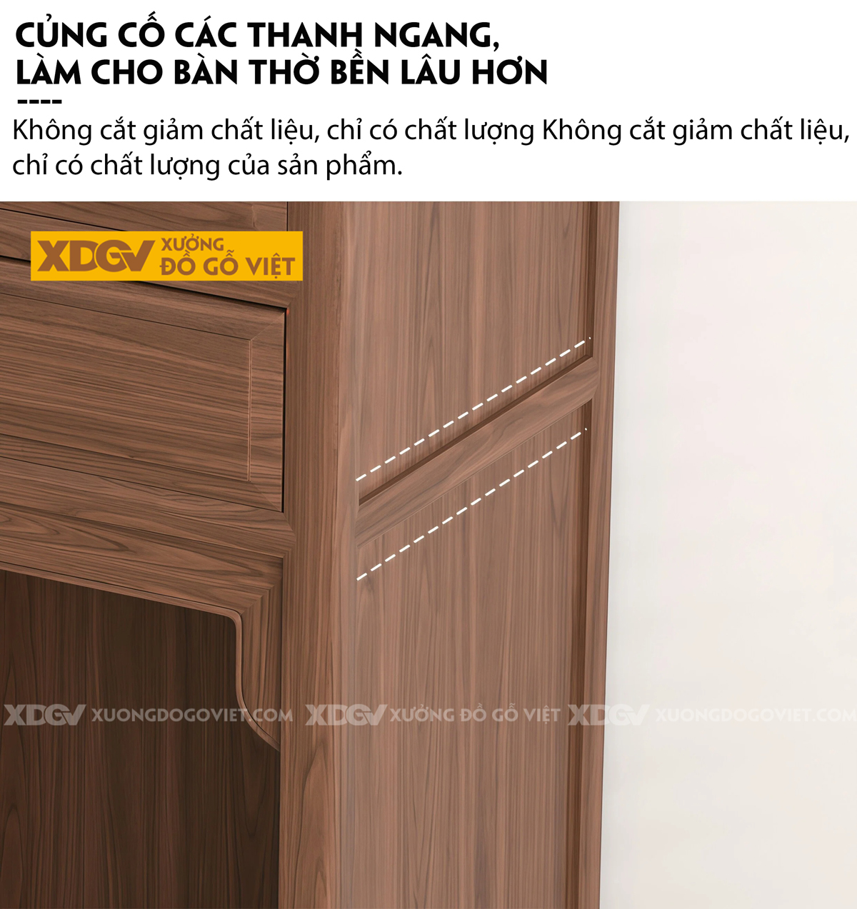 Mẫu Tủ Thờ 2 Tầng Gỗ Óc Chó Thiết Kế Chân Cuộn Kèm Cánh Nan