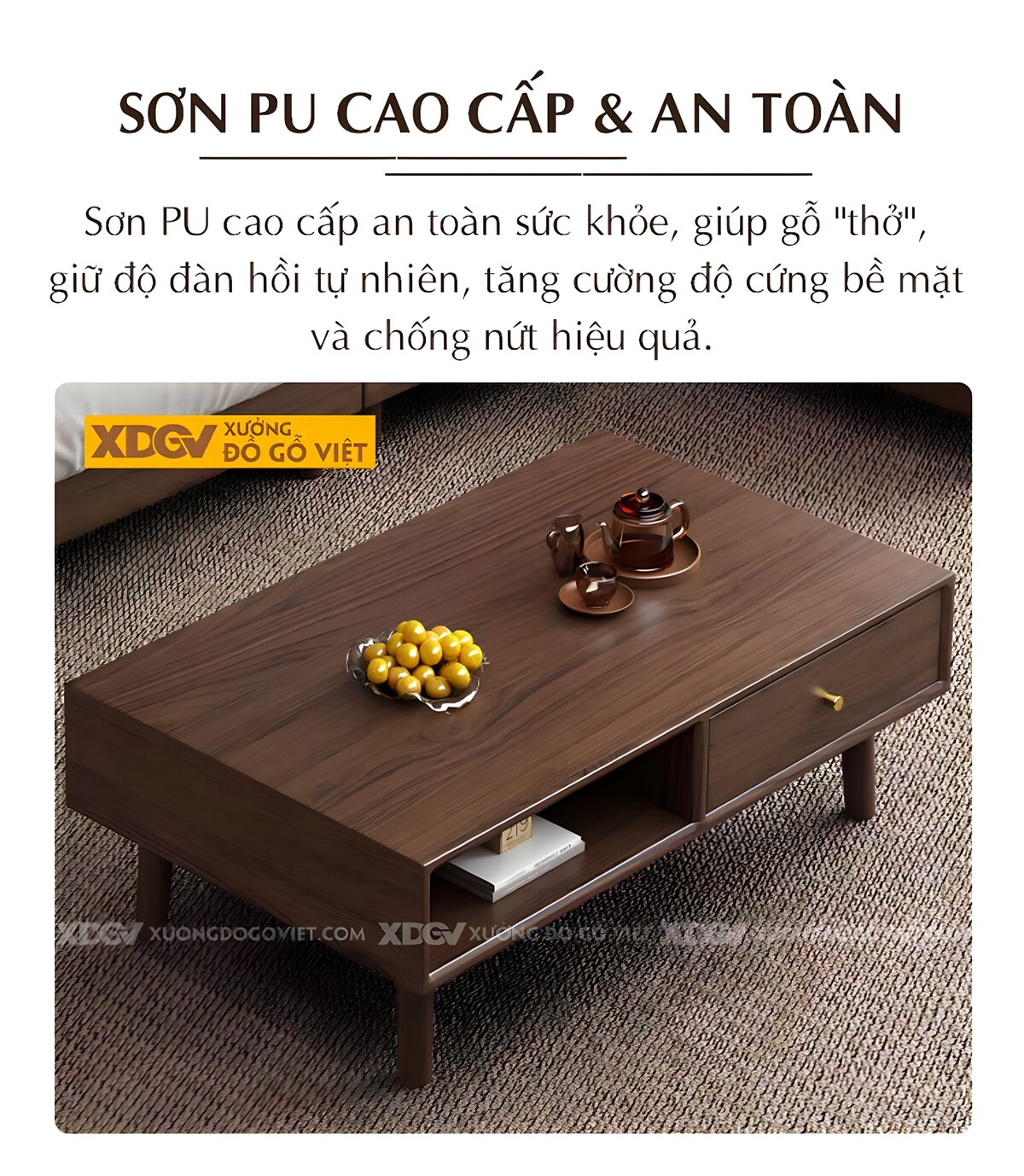 Sofa Gỗ Óc Chó Hiện Đại Tối Giản
