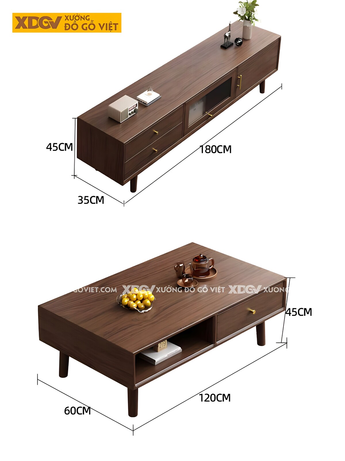 Sofa Gỗ Óc Chó Hiện Đại Tối Giản